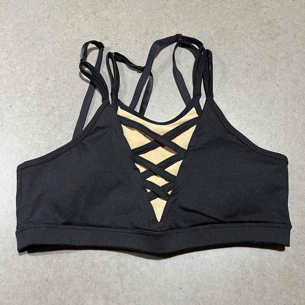 Bombshell Sportswear So Meshed Up Sports Bra (large) Black